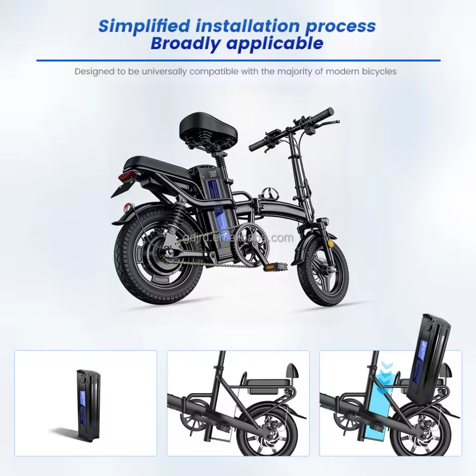 Customized 48V 8Ah, 10.4Ah, 13Ah, 14.5Ah, 15.6Ah silverfish shell lithium batteries for electric bicycles