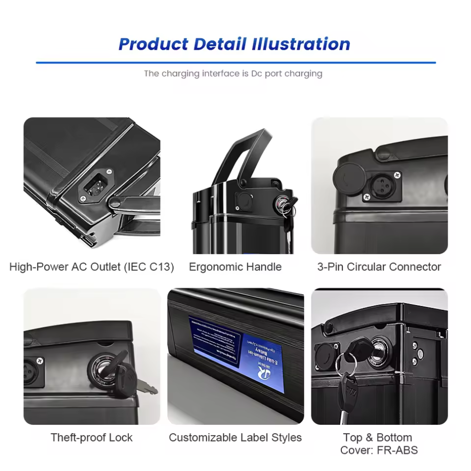 Custom High-Capacity Silverfish-Style 48V 20Ah/35Ah Electric Bicycle Lithium Battery