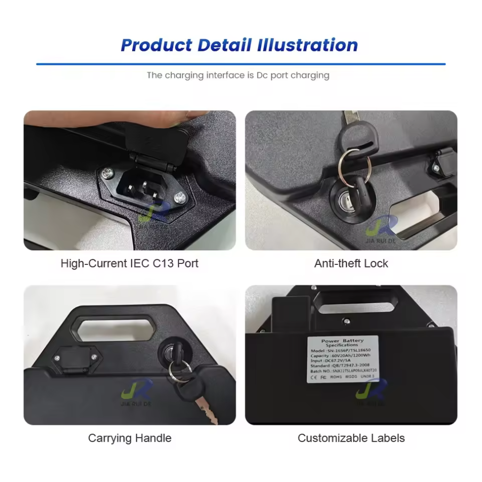 Custom 48V Harley-style plastic-cased electric bicycle lithium battery