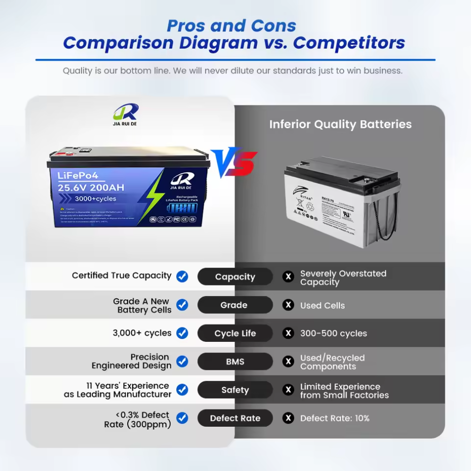 Custom 12.8V 200Ah Lithium Iron Phosphate (LiFePO4) Battery — Lead-Acid Battery Replacement